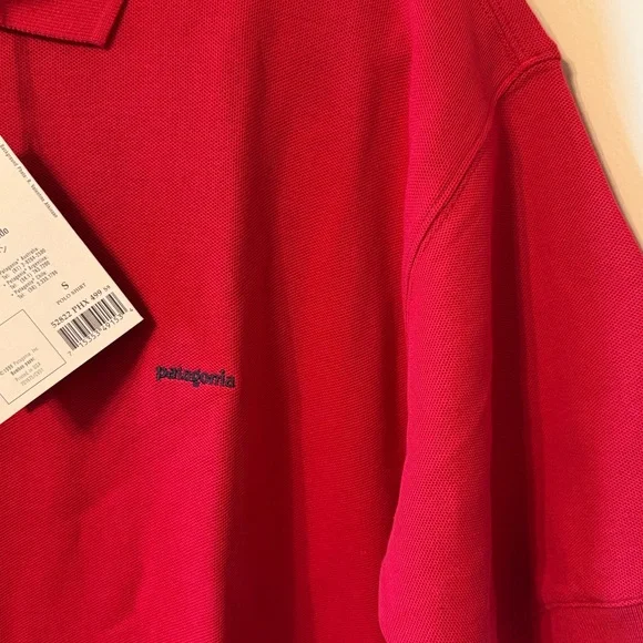 NWT Patagonia Men's Polo Shirt Organic Cotton Sz Small Sunburst Red VINTAGE